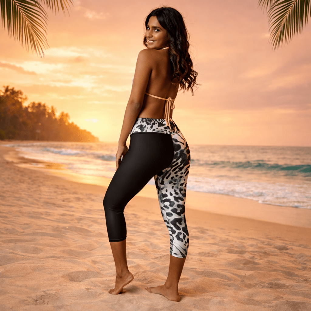 Yoga - Capri - Leggings mit Leoparden - Print - YogaStylz
