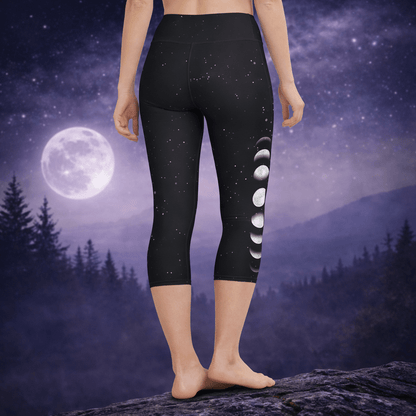Yoga - Capri - Leggings Mondphasen auf Sternenhimmel - YogaStylz