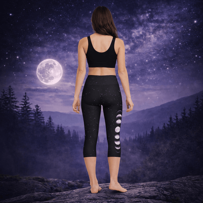 Yoga - Capri - Leggings Mondphasen auf Sternenhimmel - YogaStylz