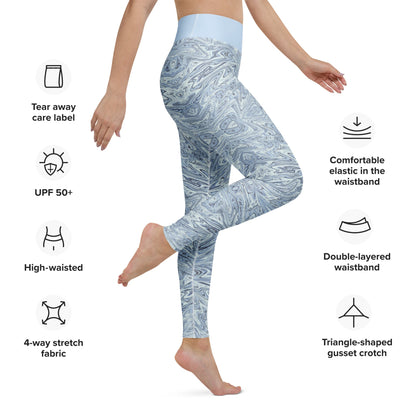 Yoga - Leggings Hellblau Abstrakt - YogaStylz