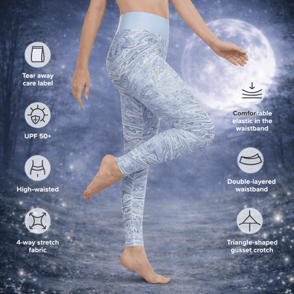 Yoga - Leggings Hellblau Abstrakt - YogaStylz