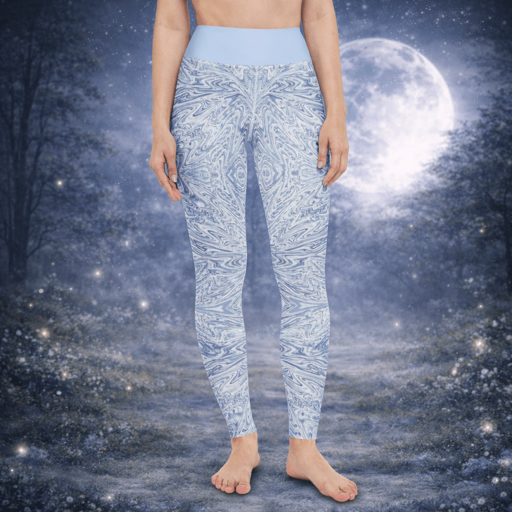 Yoga - Leggings Hellblau Abstrakt - YogaStylz