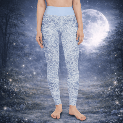 Yoga - Leggings Hellblau Abstrakt - YogaStylz