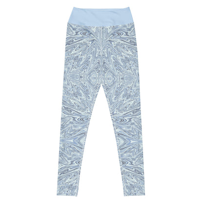 Yoga - Leggings Hellblau Abstrakt - YogaStylz