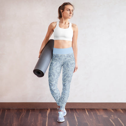 Yoga - Leggings Hellblau Abstrakt - YogaStylz
