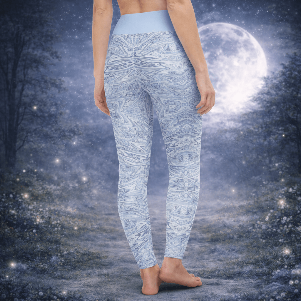Yoga - Leggings Hellblau Abstrakt - YogaStylz