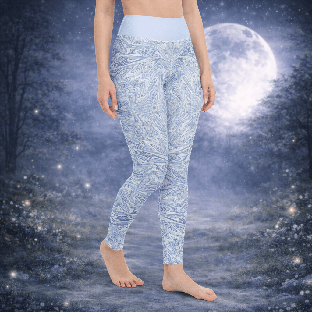 Yoga - Leggings Hellblau Abstrakt - YogaStylz