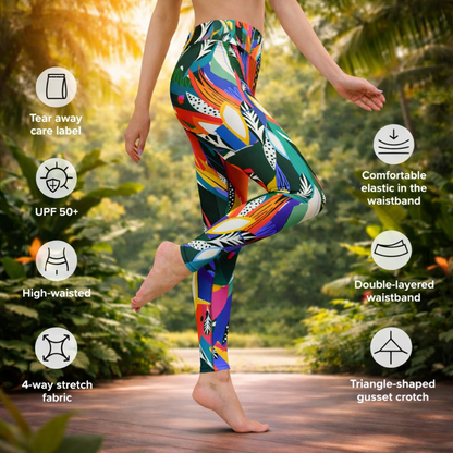 Yoga - Leggings mit abstraktem Blumenmuster - YogaStylz