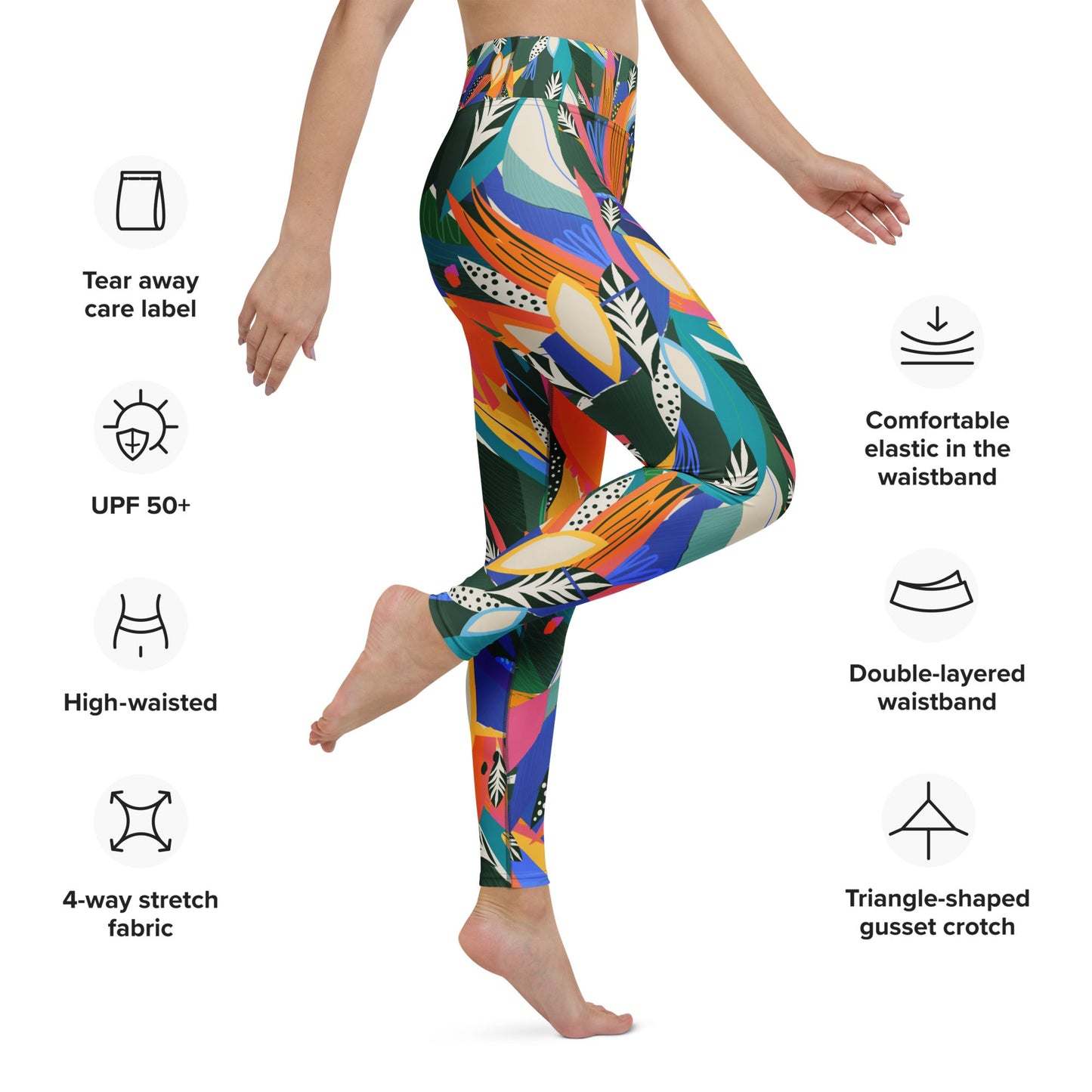 Yoga - Leggings mit abstraktem Blumenmuster 🌸 für Komfort & Stil - YogaStylz