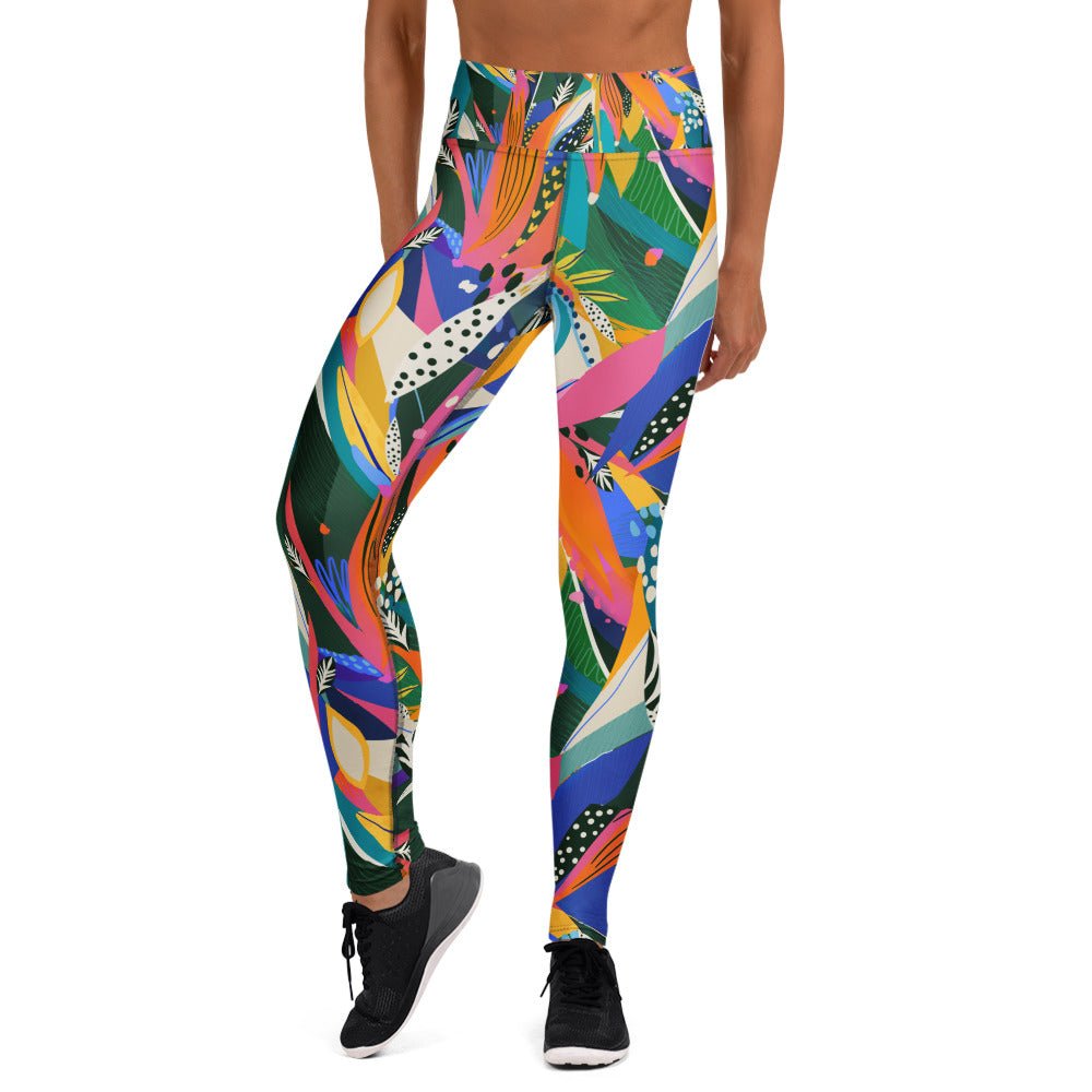 Yoga - Leggings mit abstraktem Blumenmuster 🌸 für Komfort & Stil - YogaStylz