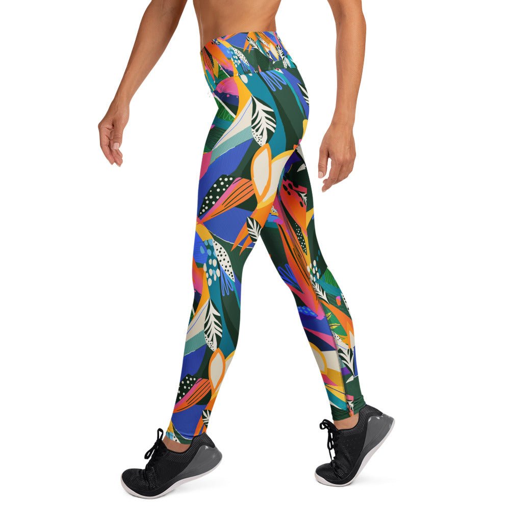 Yoga - Leggings mit abstraktem Blumenmuster 🌸 für Komfort & Stil - YogaStylz