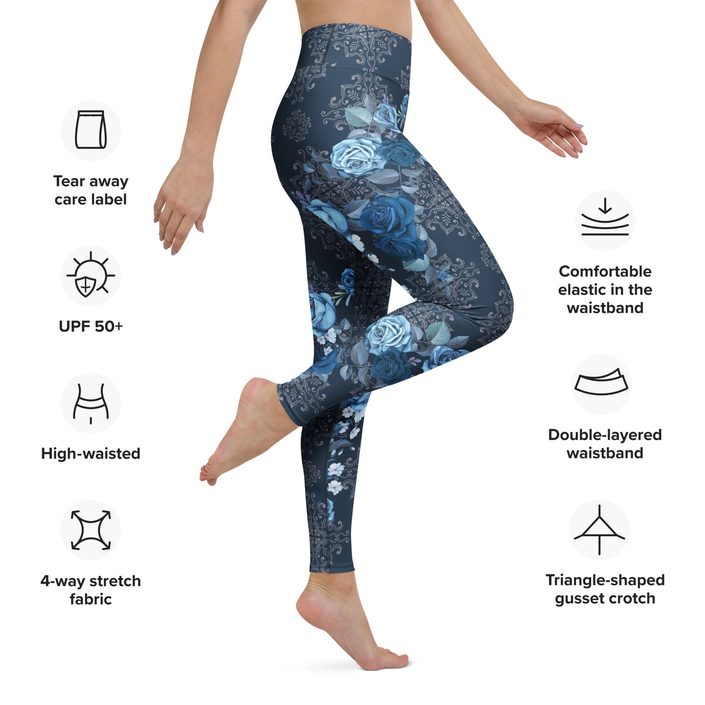 Yoga - Leggings mit Blumenmuster - YogaStylz