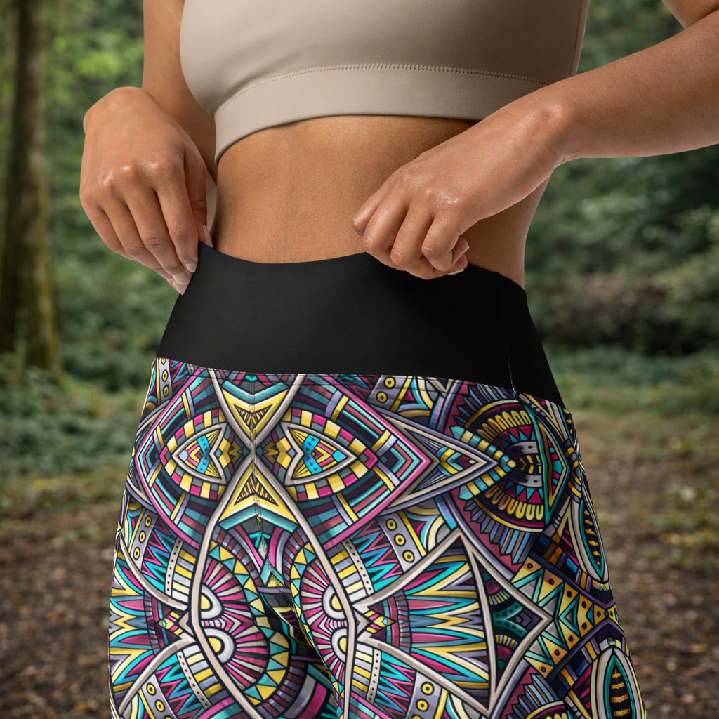 Yoga - Leggings mit buntem Mandala - Design - YogaStylz