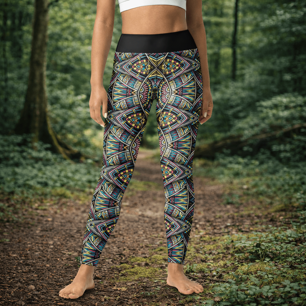 Yoga - Leggings mit buntem Mandala - Design - YogaStylz