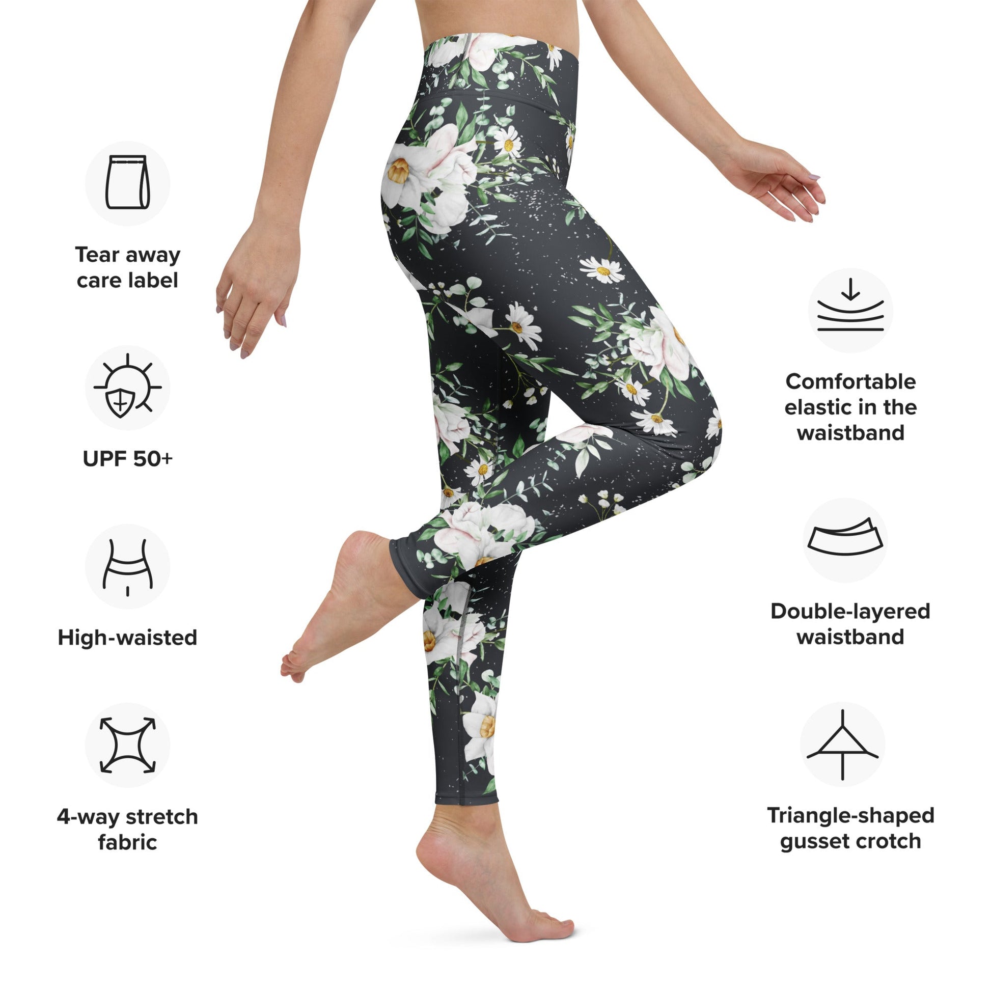 Yoga - Leggings mit floralem Muster - YogaStylz