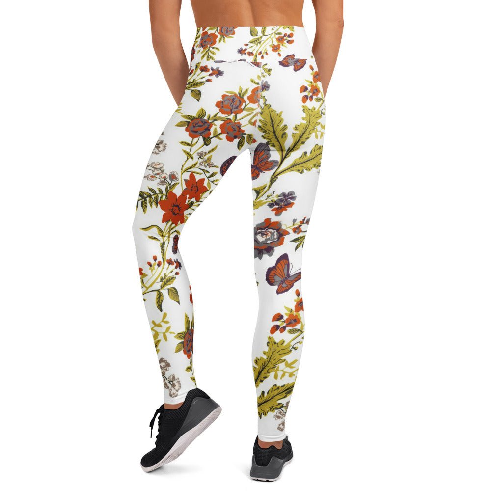 Yoga - Leggings mit Herbstlich Floralem Muster - YogaStylz