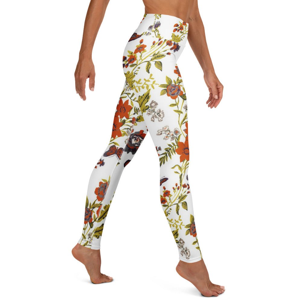 Yoga - Leggings mit Herbstlich Floralem Muster - YogaStylz