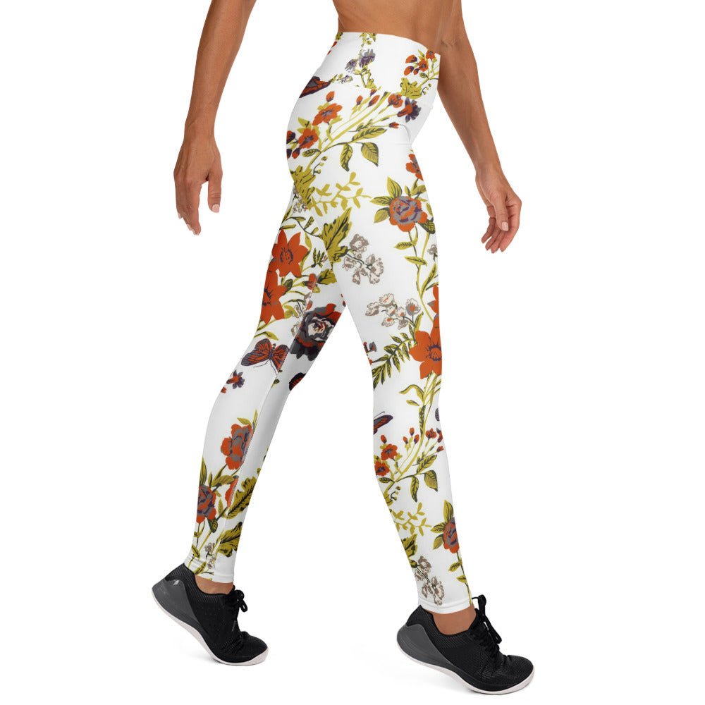 Yoga - Leggings mit Herbstlich Floralem Muster - YogaStylz