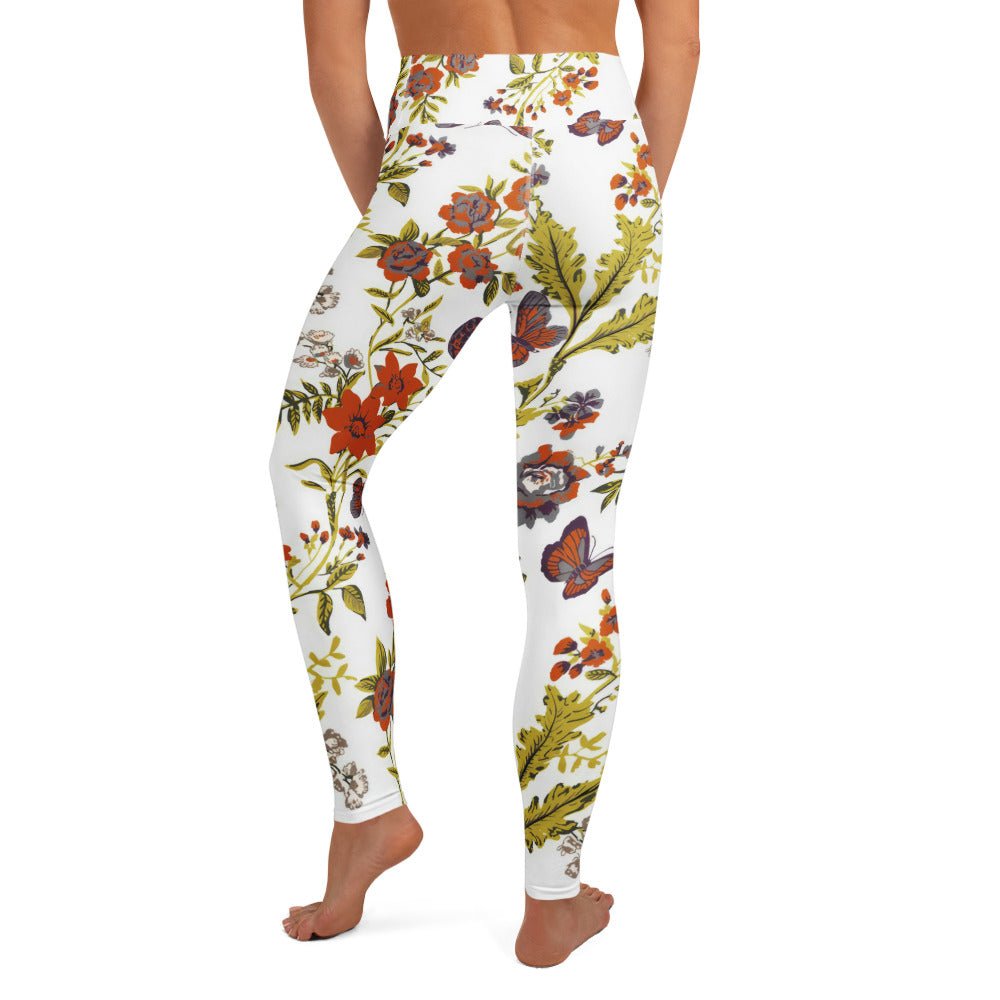 Yoga - Leggings mit Herbstlich Floralem Muster - YogaStylz