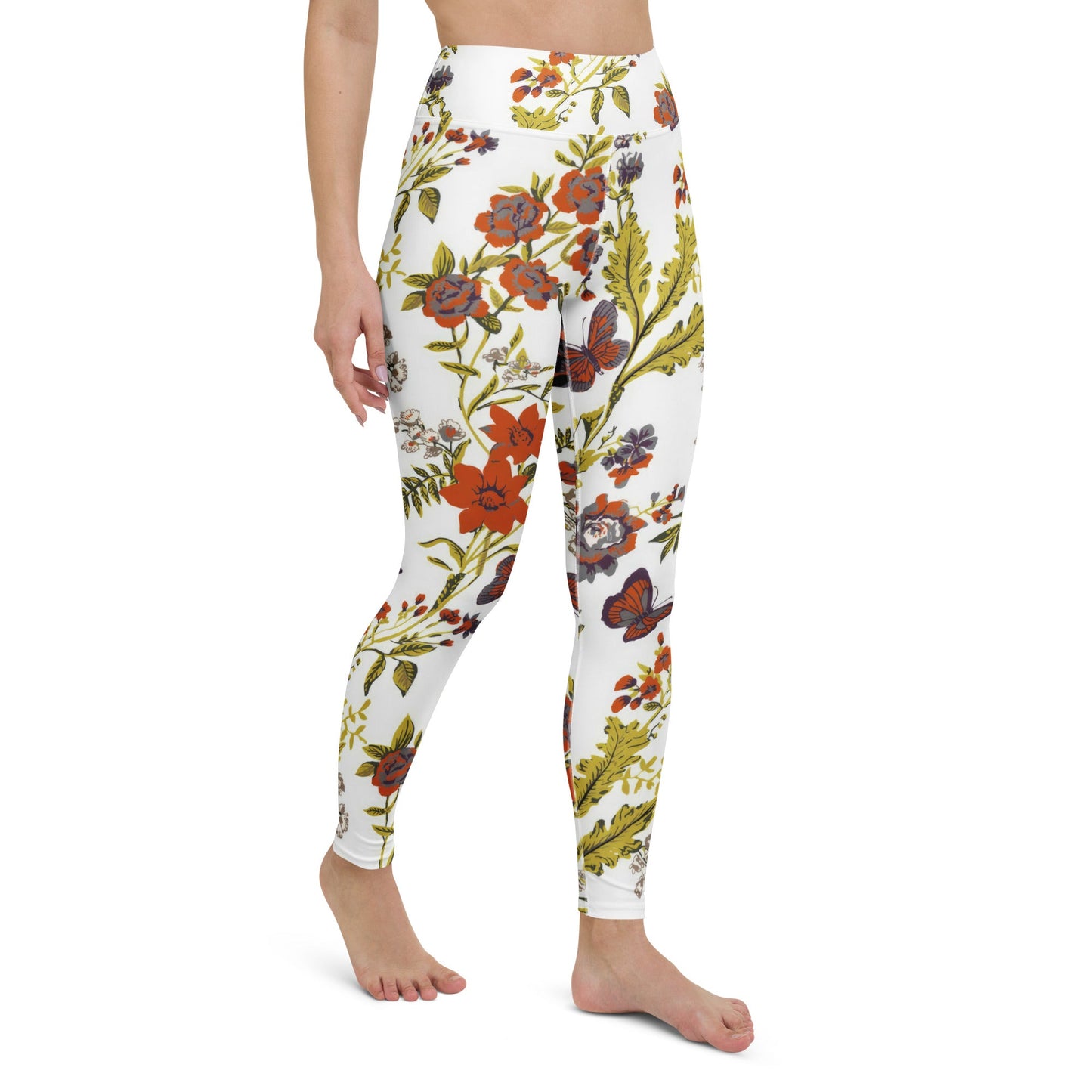 Yoga - Leggings mit Herbstlich Floralem Muster - YogaStylz