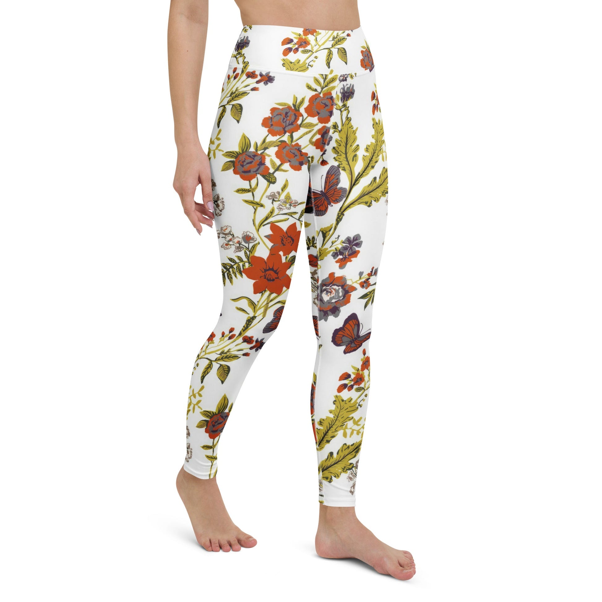 Yoga - Leggings mit Herbstlich Floralem Muster - YogaStylz