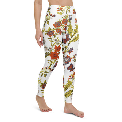 Yoga - Leggings mit Herbstlich Floralem Muster - YogaStylz