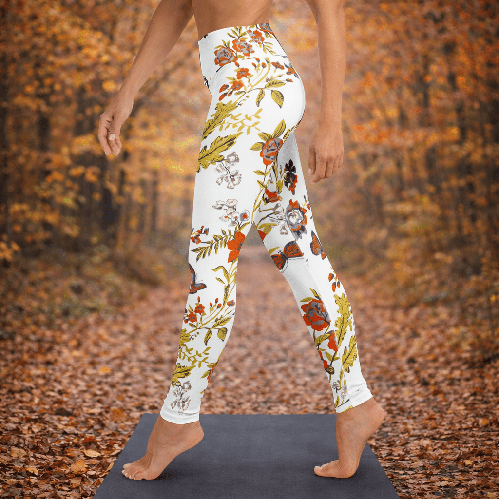 Yoga - Leggings mit Herbstlich Floralem Muster - YogaStylz
