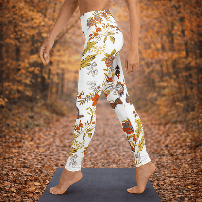 Yoga - Leggings mit Herbstlich Floralem Muster - YogaStylz