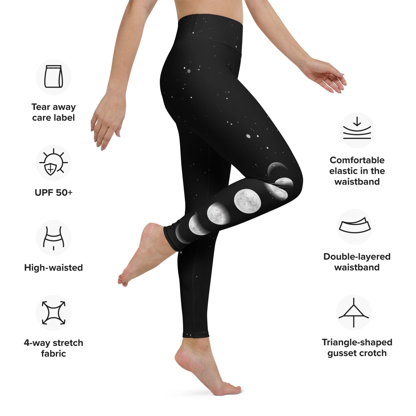 Yoga - Leggings mit Mondphasen an den Seiten - YogaStylz