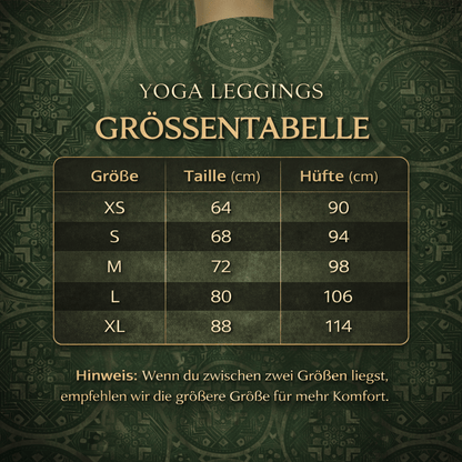 Yoga Leggings Olivgrün – Geometrisches Muster, hoher Bund, 4 - Wege - Stretch - YogaStylz