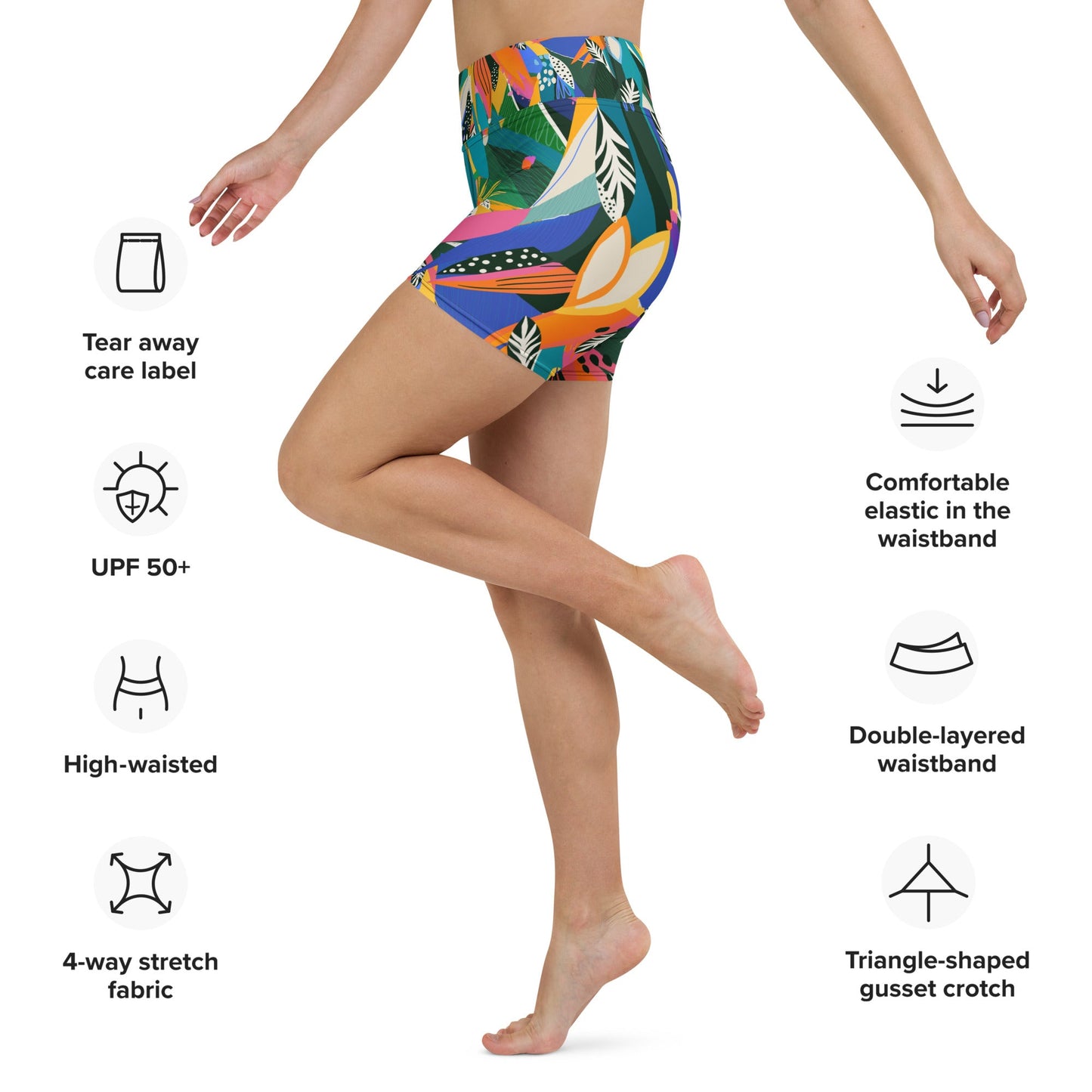 Yoga - Shorts Abstraktes Blumenmuster - YogaStylz