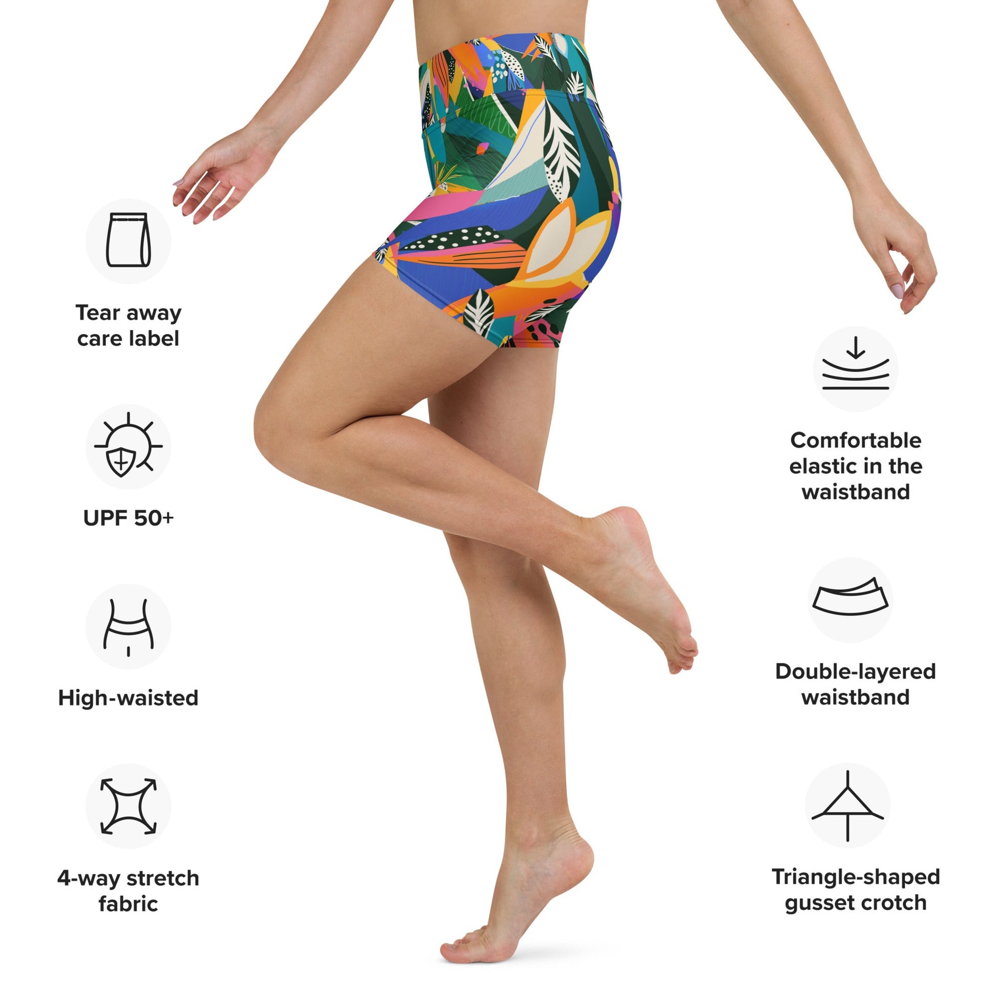 Yoga - Shorts Abstraktes Blumenmuster - YogaStylz