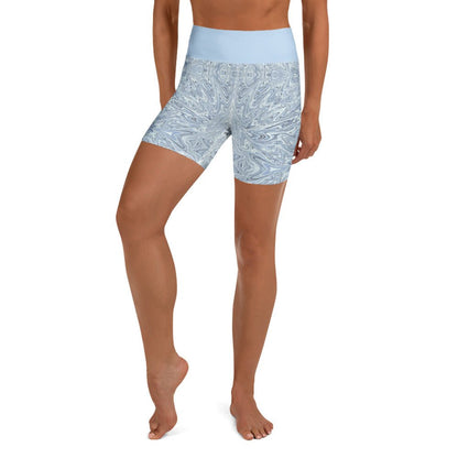 Yoga - Shorts Hellblau Abstrakt - YogaStylz