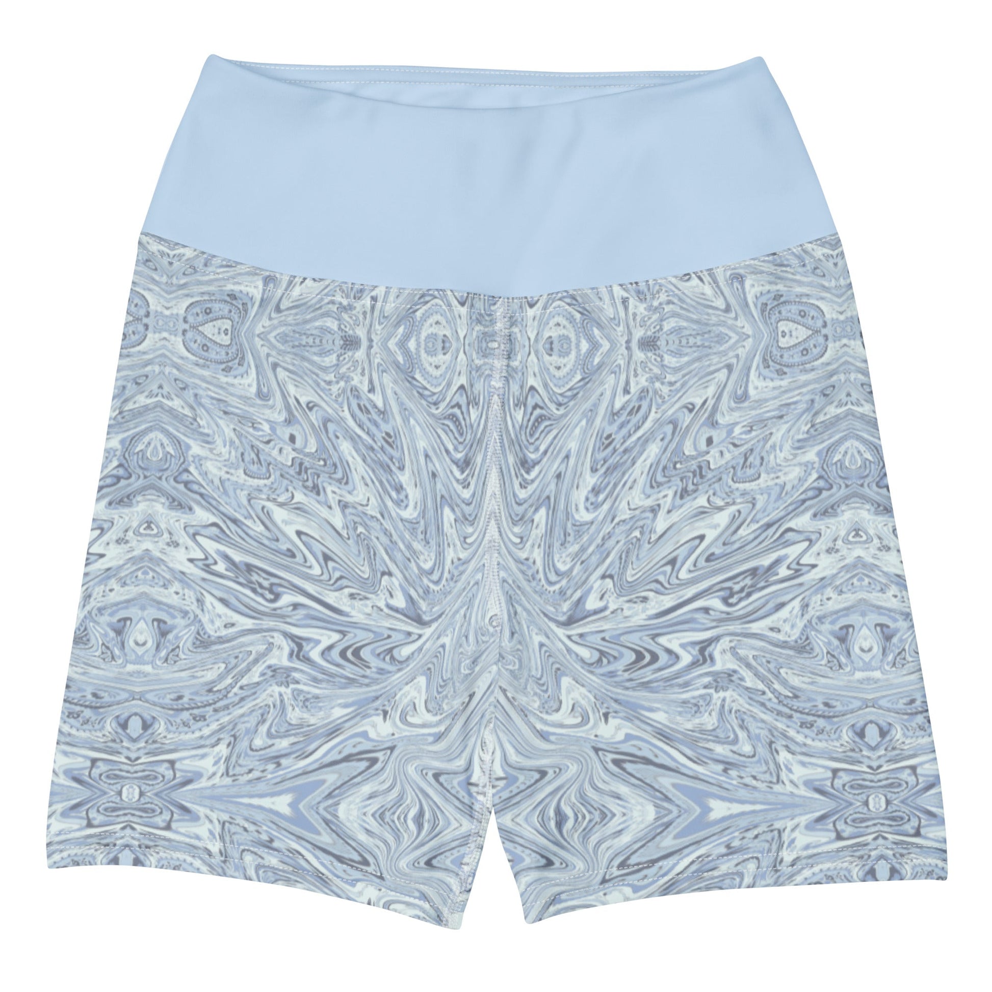Yoga - Shorts Hellblau Abstrakt - YogaStylz
