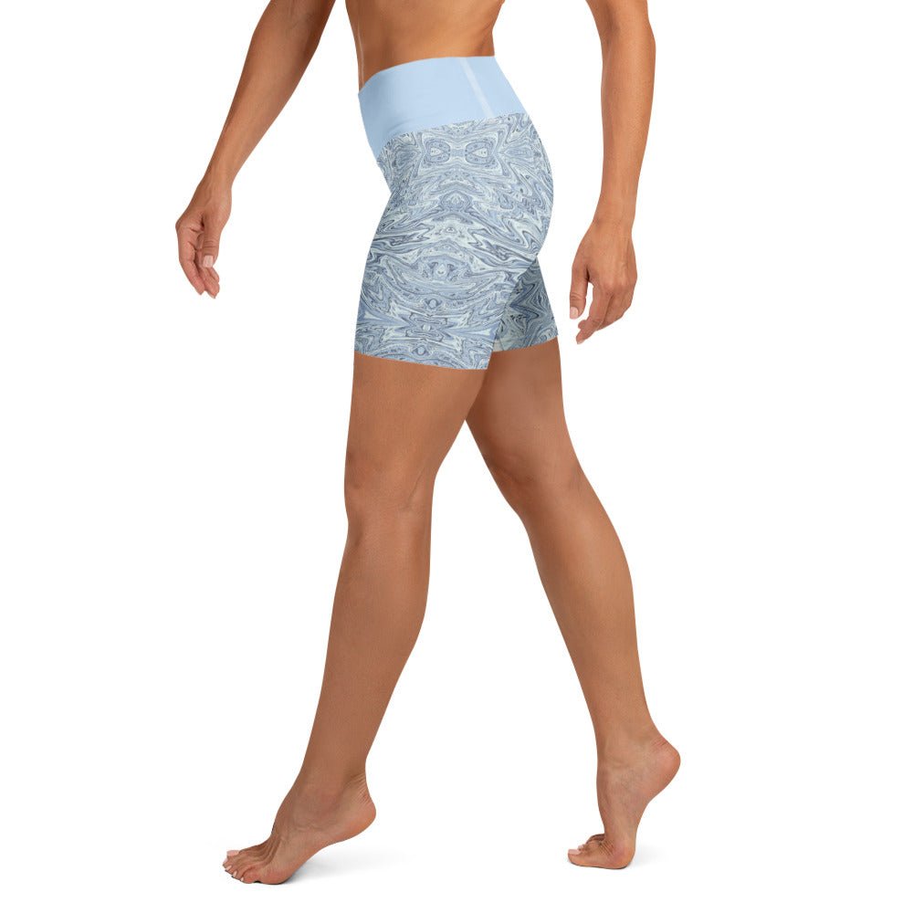 Yoga - Shorts Hellblau Abstrakt - YogaStylz