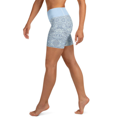 Yoga - Shorts Hellblau Abstrakt - YogaStylz
