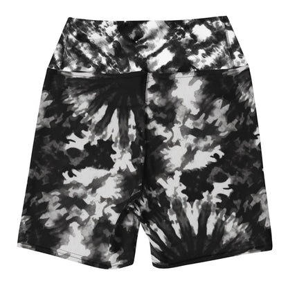 Yoga - Shorts im Schwarz - Weiß Batik - Muster - YogaStylz