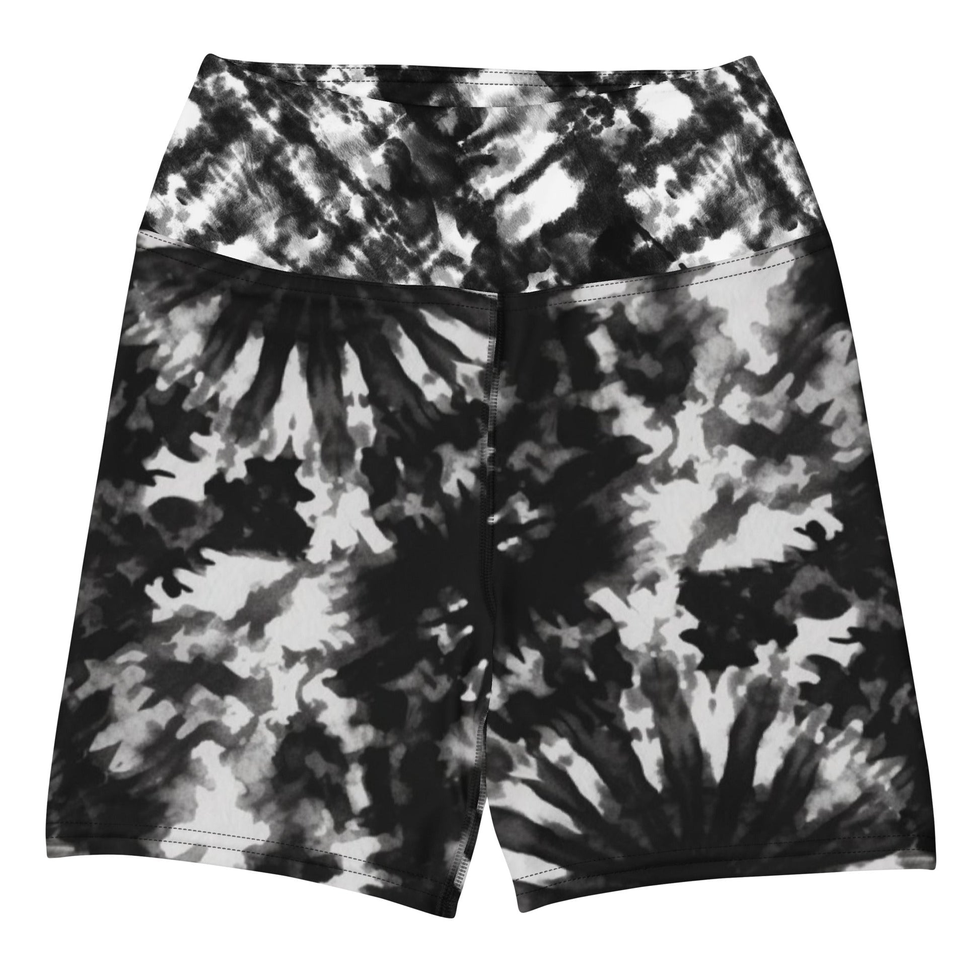 Yoga - Shorts im Schwarz - Weiß Batik - Muster - YogaStylz