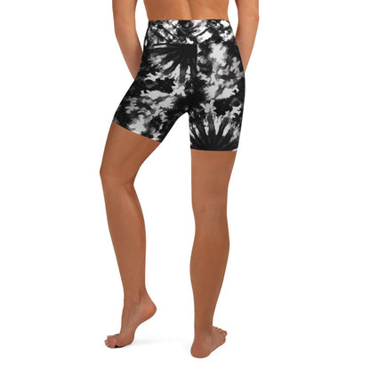 Yoga - Shorts im Schwarz - Weiß Batik - Muster - YogaStylz