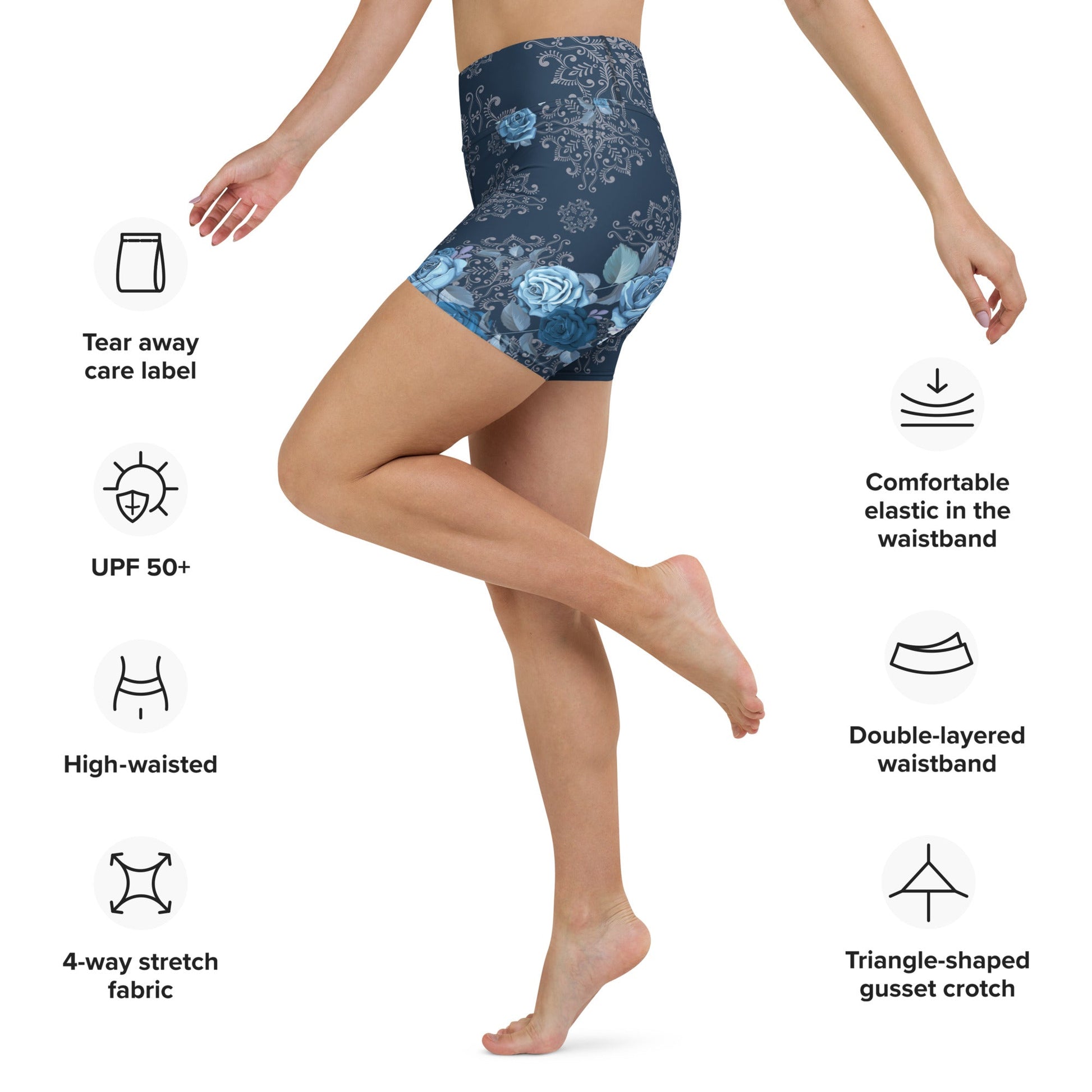 Yoga - Shorts mit Blumenmuster - YogaStylz