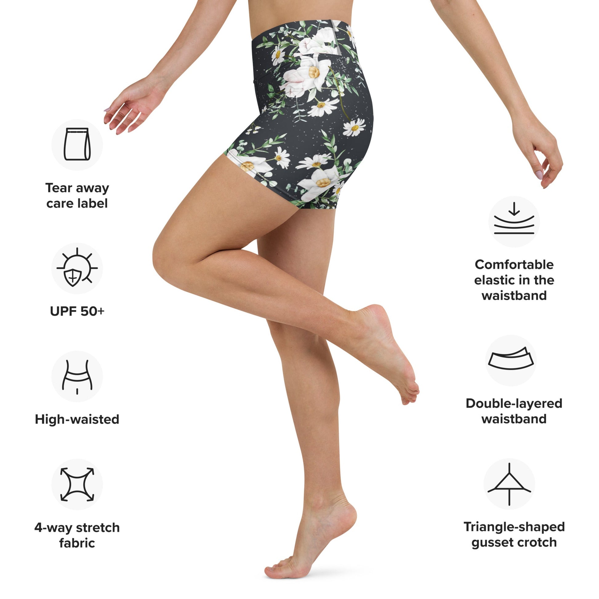 Yoga - Shorts mit Floralem Muster - YogaStylz